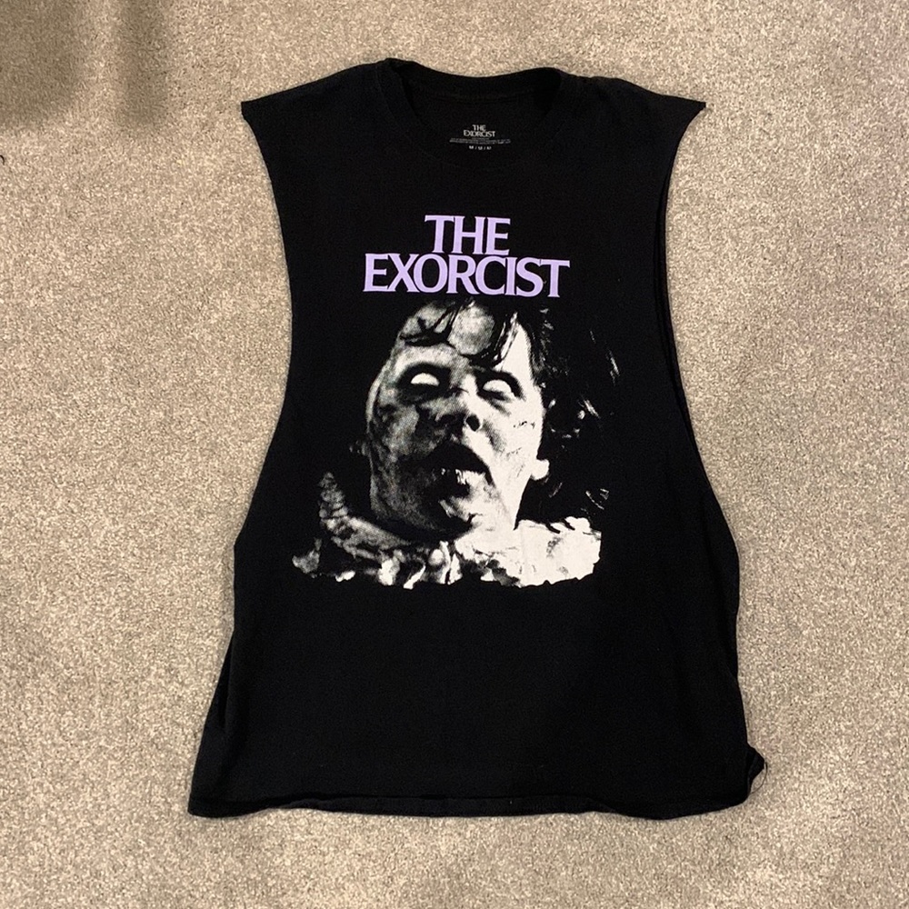 Altered sleeveless exorcist shirt.